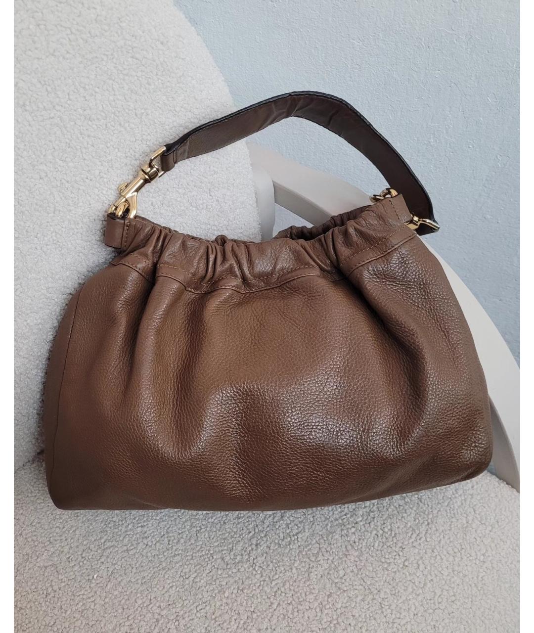 ESCADA Коричневая кожаная сумка с короткими ручками, фото 2