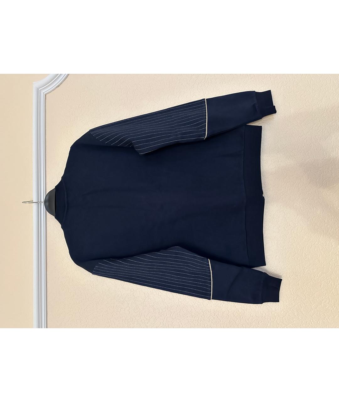 EMPORIO ARMANI Темно-синяя хлопко-эластановая куртка, фото 2