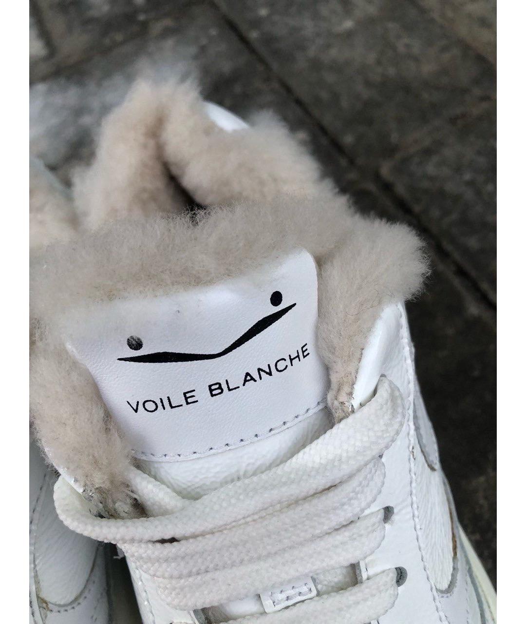 VOILE BLANCHE Белые кожаные кроссовки, фото 4