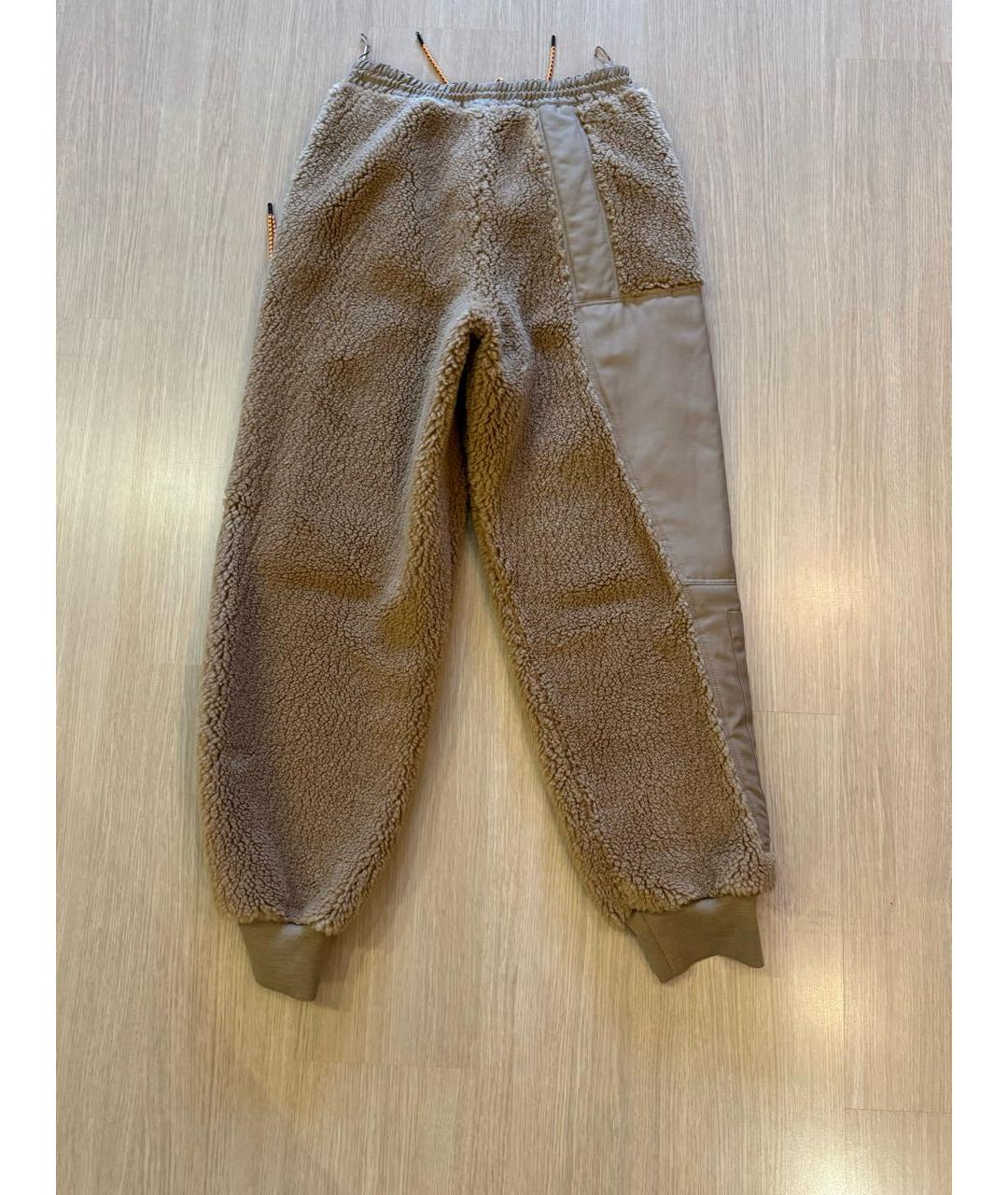 STELLA MCCARTNEY Коричневые меховые брюки широкие, фото 2