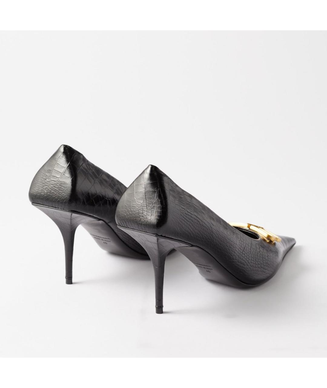 BALENCIAGA Черные кожаные туфли, фото 4