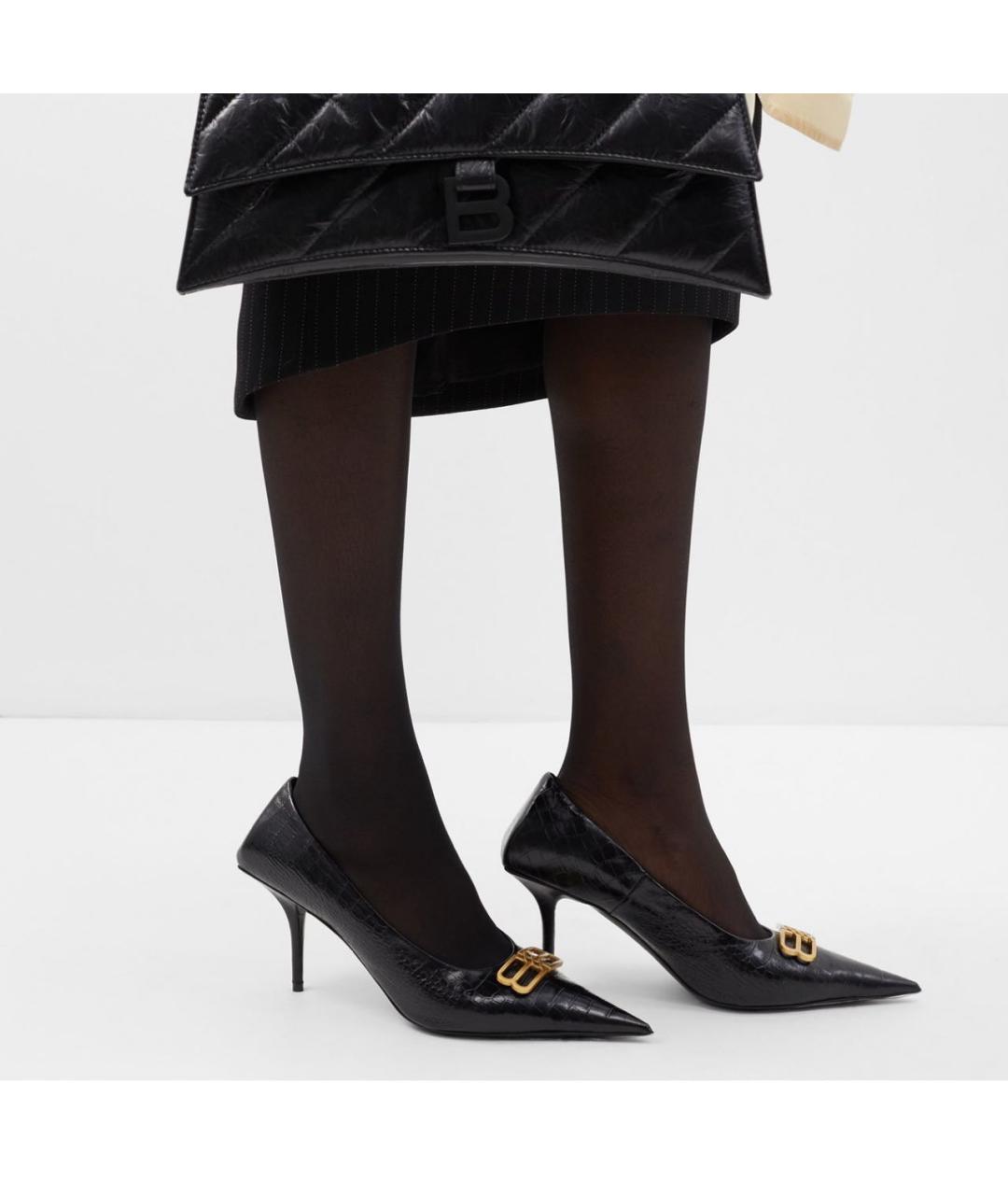 BALENCIAGA Черные кожаные туфли, фото 7