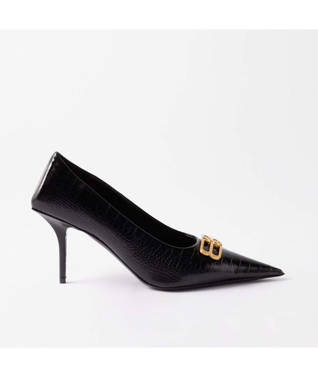 BALENCIAGA Черные кожаные туфли, фото 8