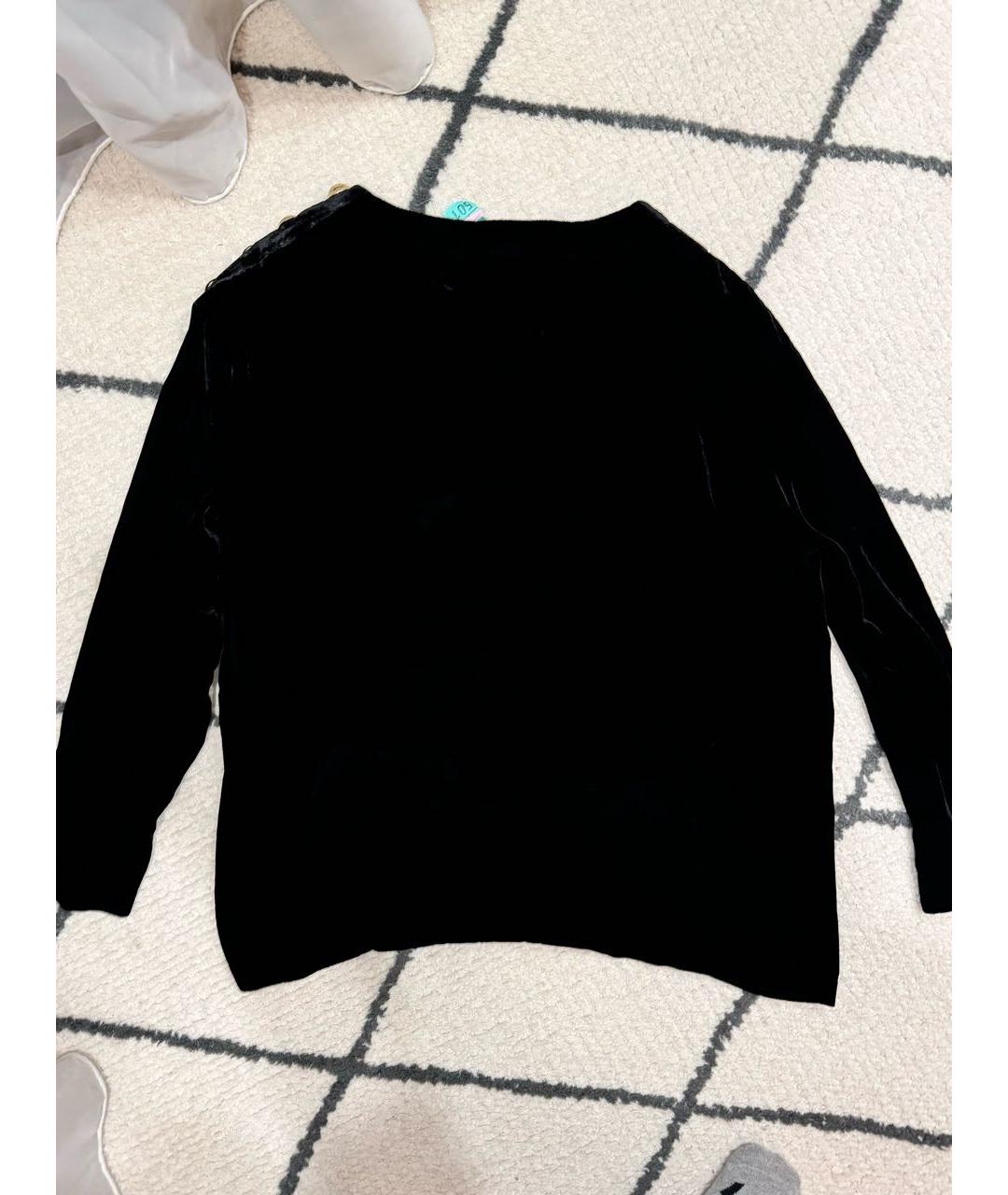 BALMAIN Черный бархатный джемпер / свитер, фото 2