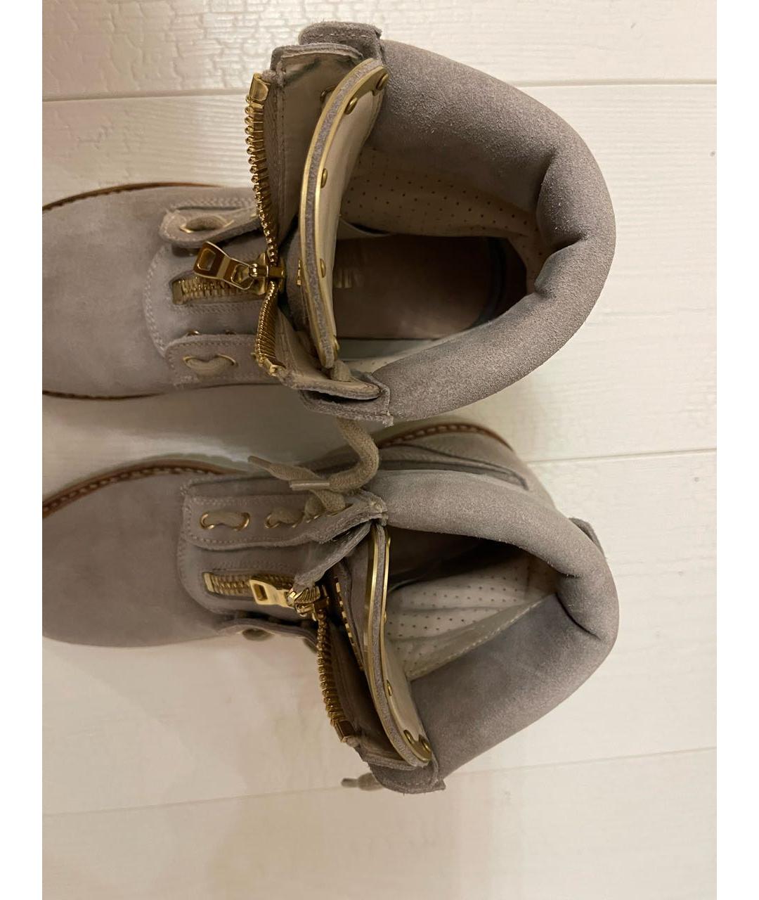 BALMAIN Бежевые замшевые ботинки, фото 5