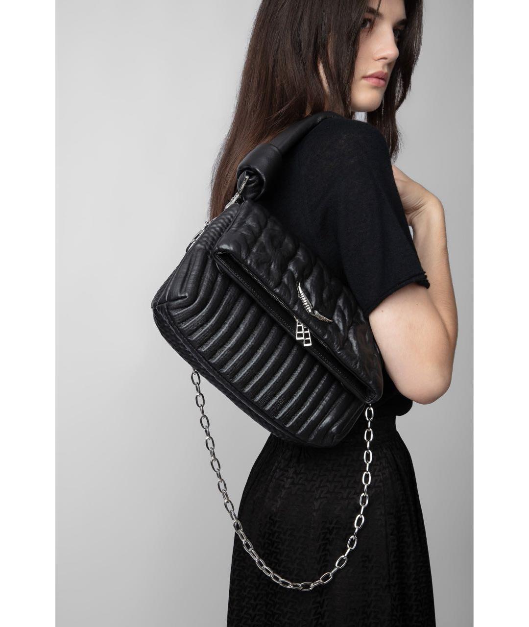 ZADIG & VOLTAIRE Черная кожаная сумка через плечо, фото 2