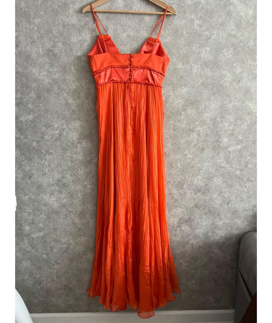 IRINA SCHROTTER Оранжевое шелковое вечернее платье, фото 2
