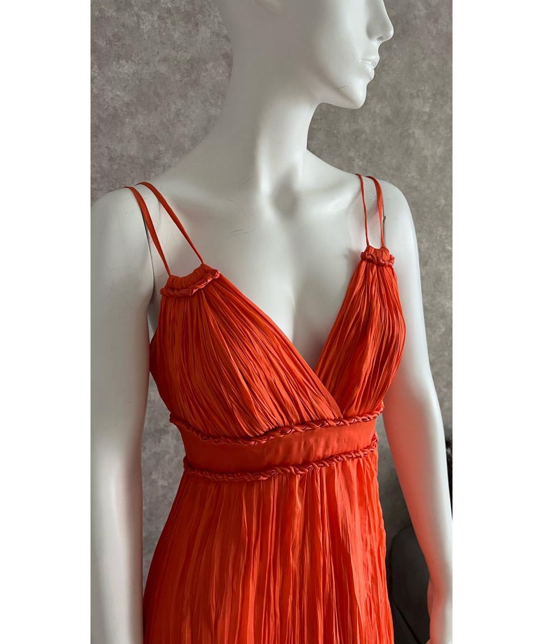 IRINA SCHROTTER Оранжевое шелковое вечернее платье, фото 6