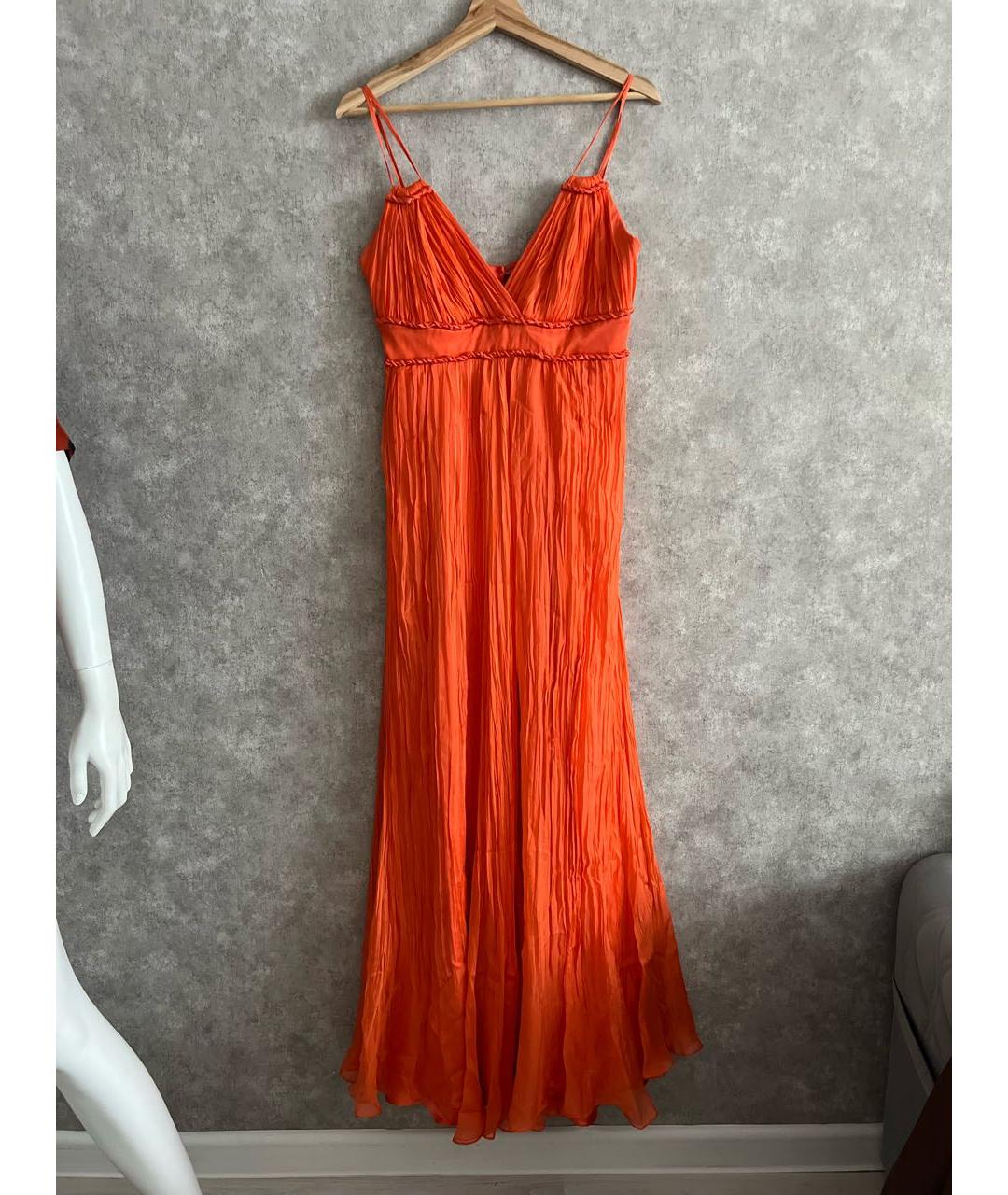 IRINA SCHROTTER Оранжевое шелковое вечернее платье, фото 9