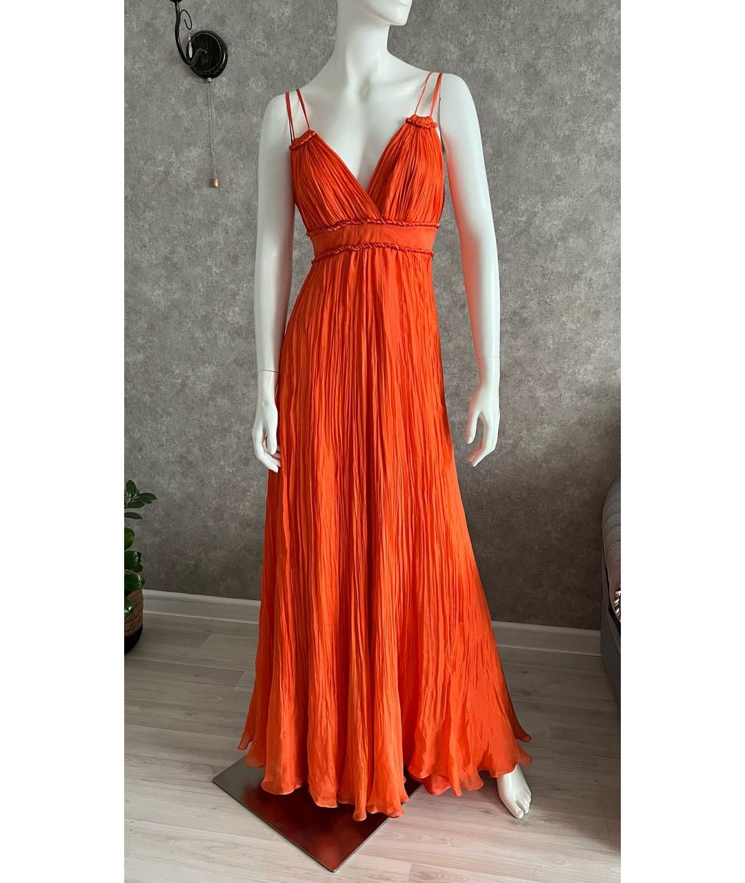IRINA SCHROTTER Оранжевое шелковое вечернее платье, фото 8