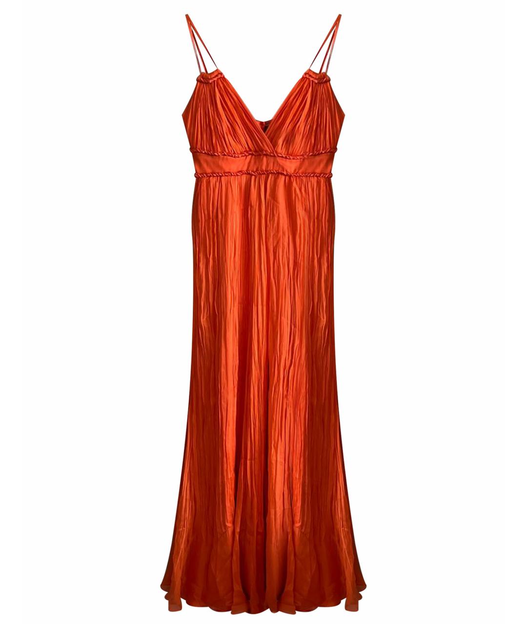 IRINA SCHROTTER Оранжевое шелковое вечернее платье, фото 1