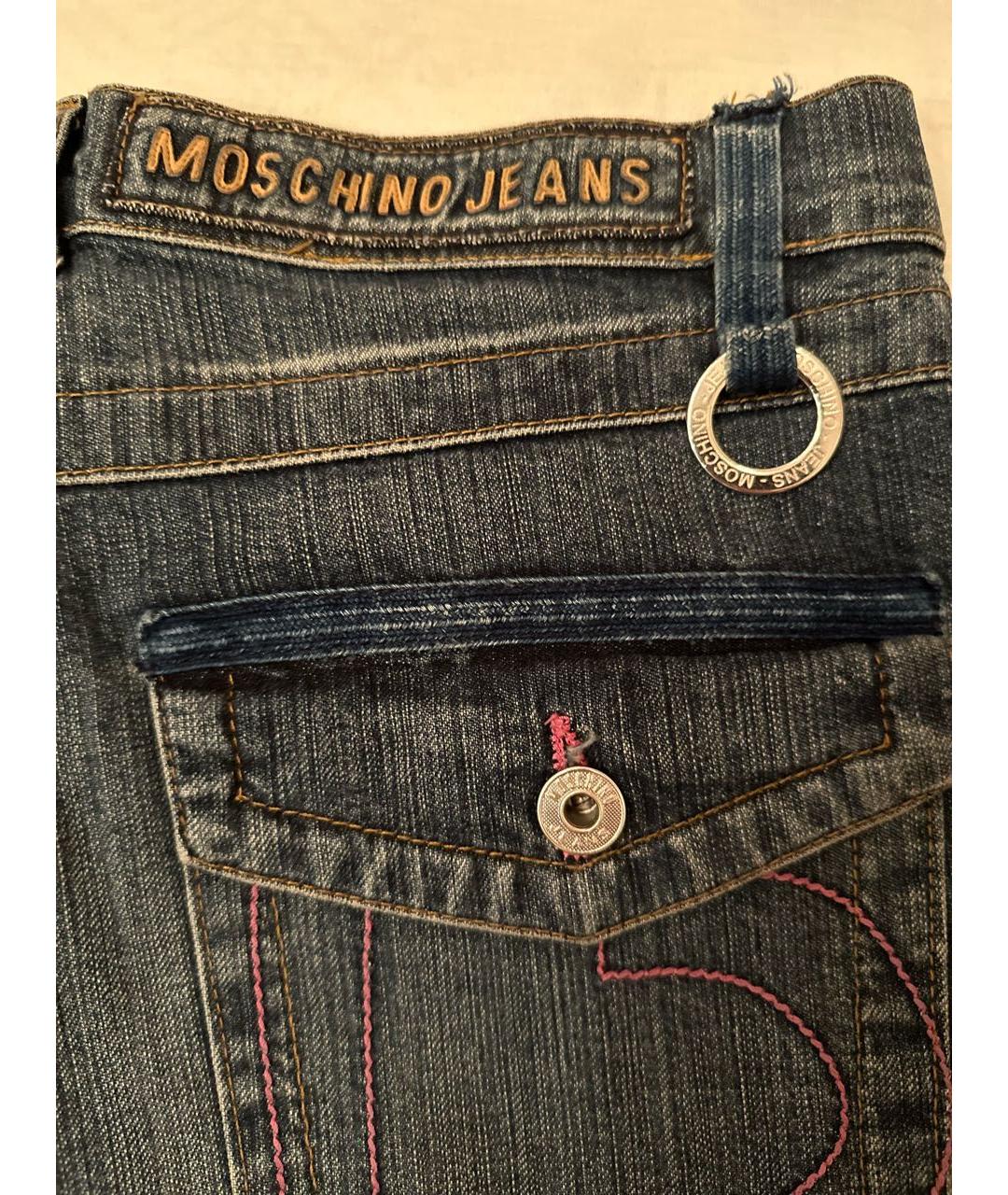 MOSCHINO Синие хлопковые джинсы клеш, фото 4