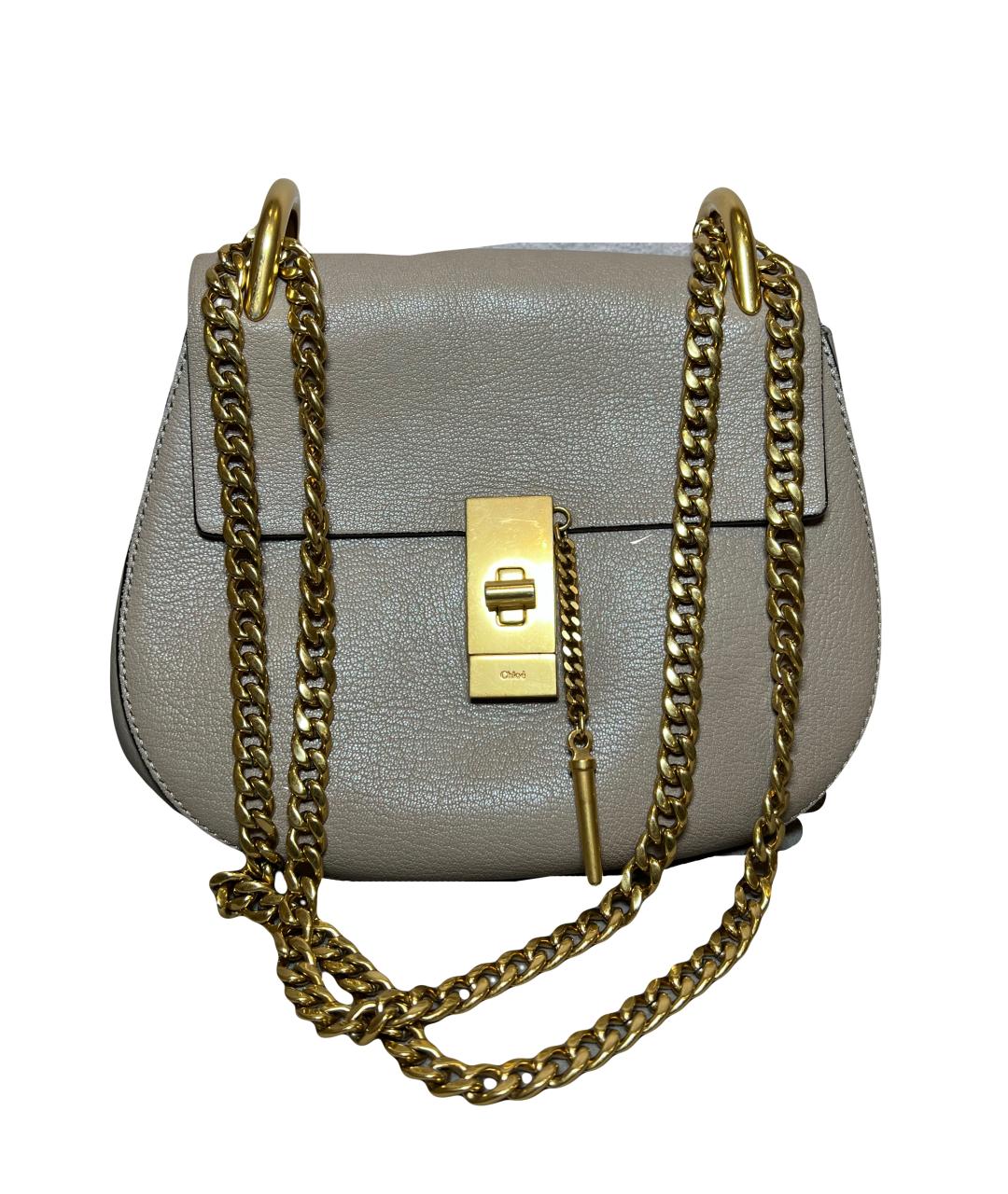 CHLOE Бежевая кожаная сумка через плечо, фото 1