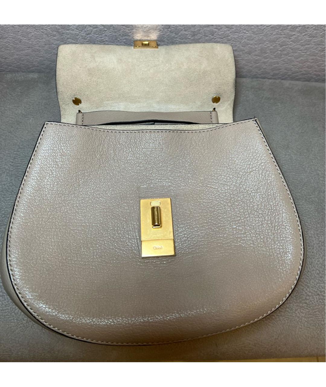 CHLOE Бежевая кожаная сумка через плечо, фото 4