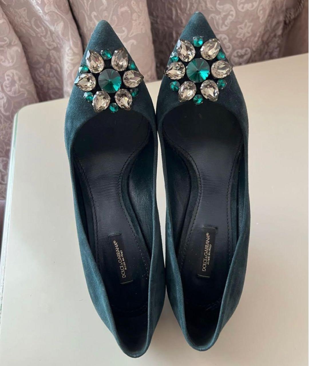 DOLCE&GABBANA Зеленые замшевые туфли, фото 3