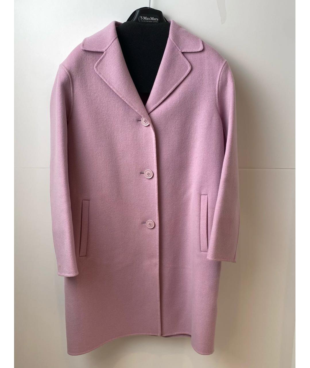 WEEKEND MAX MARA Розовое шерстяное пальто, фото 8