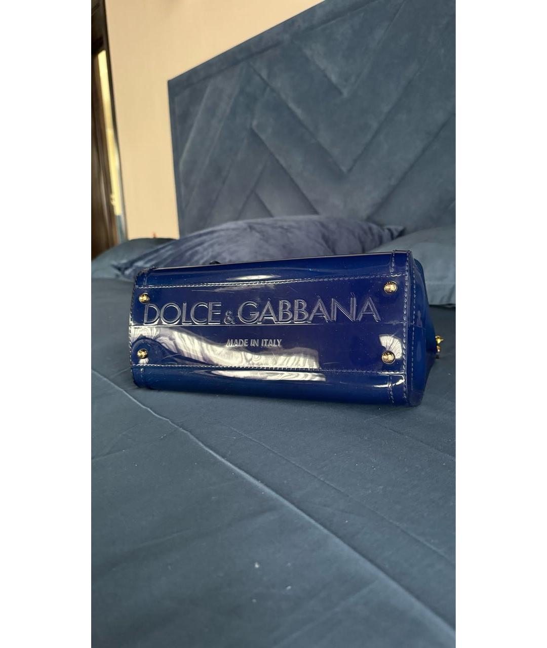 DOLCE&GABBANA Синяя сумка с короткими ручками, фото 5