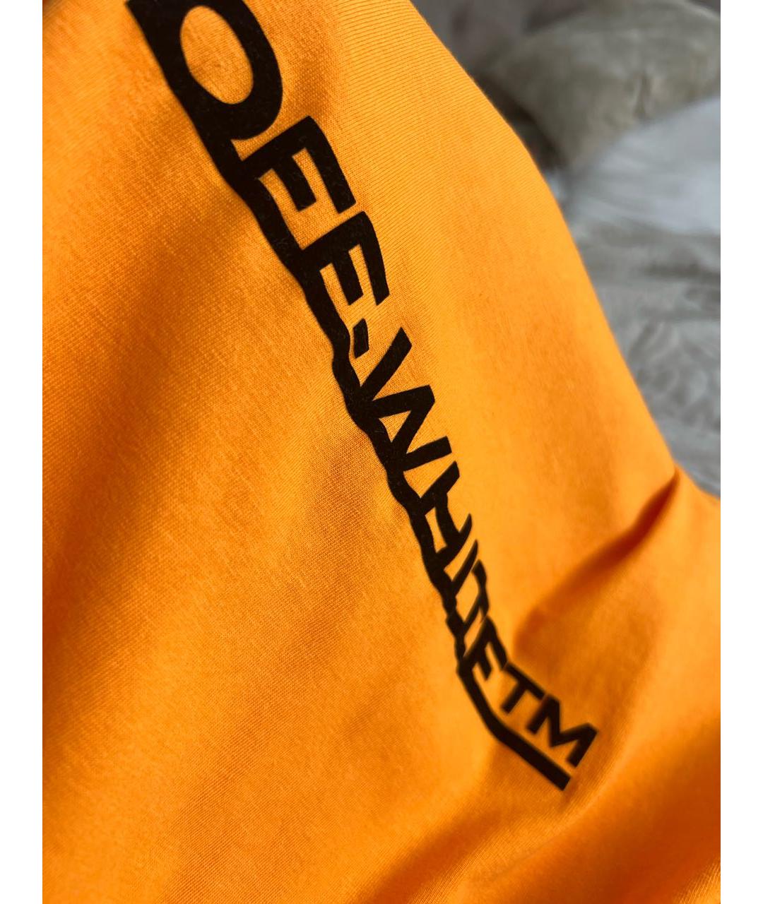 OFF-WHITE Оранжевая хлопковая футболка, фото 7