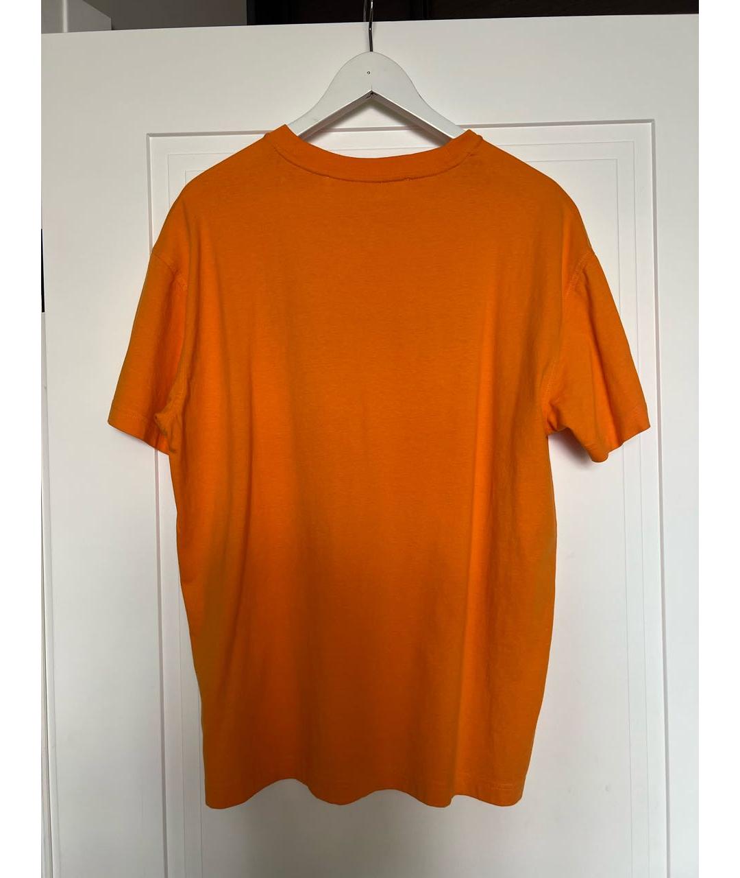 OFF-WHITE Оранжевая хлопковая футболка, фото 2