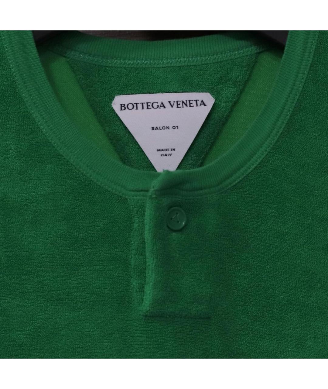 BOTTEGA VENETA Зеленая хлопковая футболка, фото 3