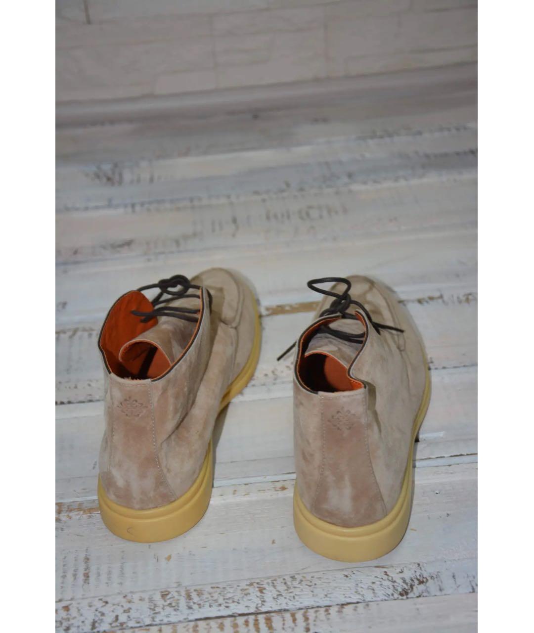 ANDREA VENTURA Бежевые замшевые низкие ботинки, фото 4