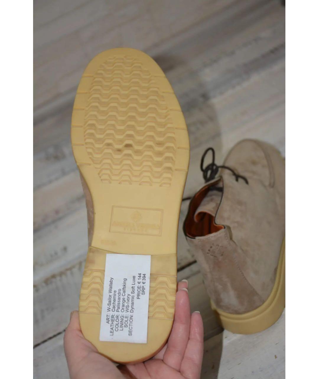 ANDREA VENTURA Бежевые замшевые низкие ботинки, фото 8