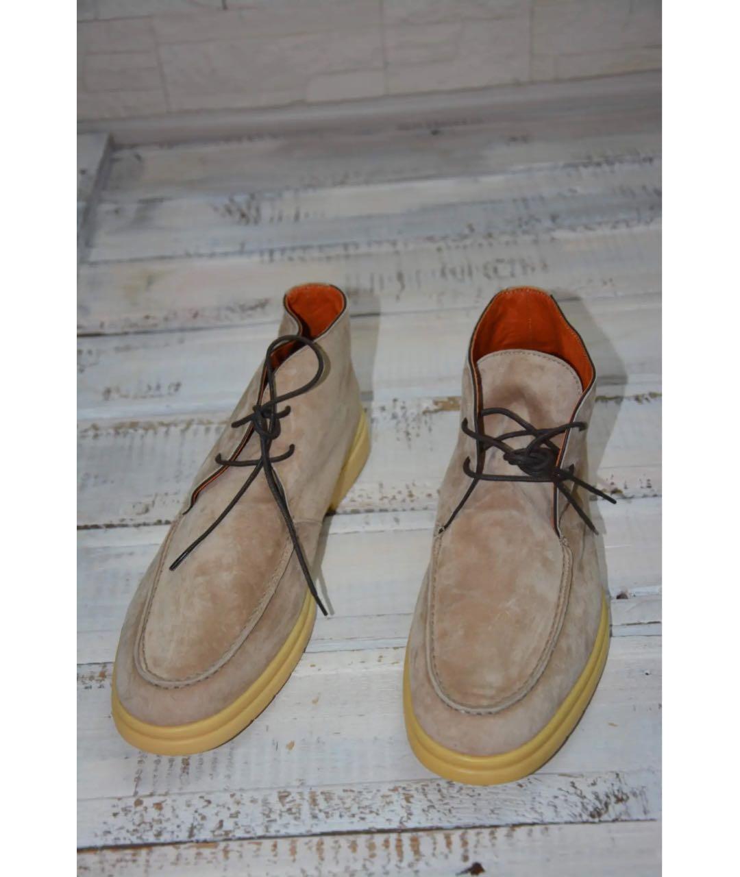 ANDREA VENTURA Бежевые замшевые низкие ботинки, фото 2