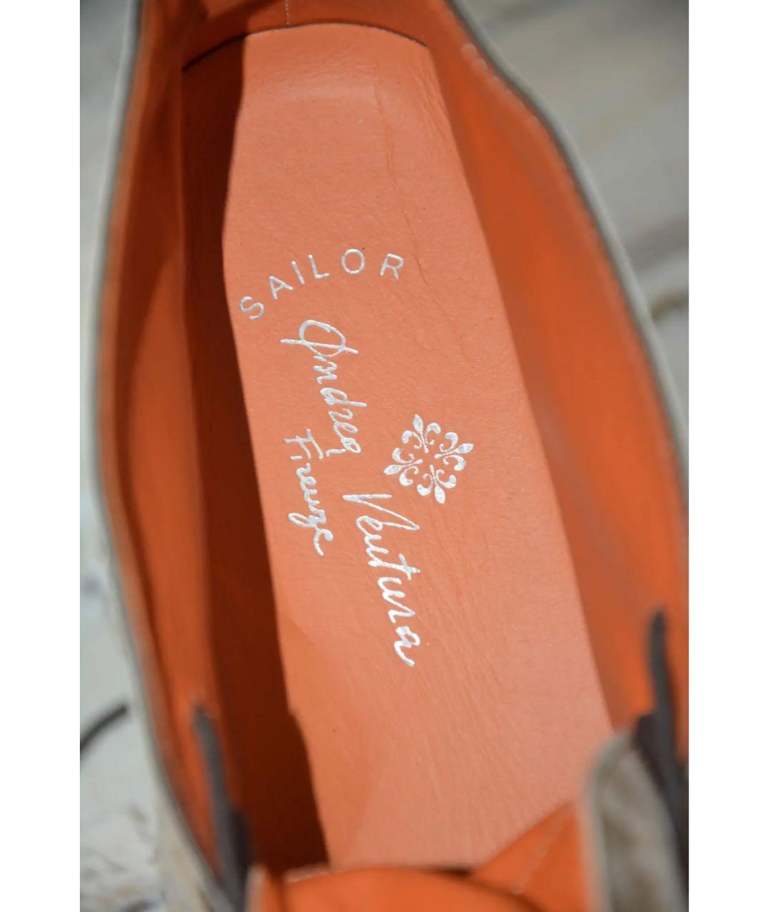 ANDREA VENTURA Бежевые замшевые низкие ботинки, фото 3