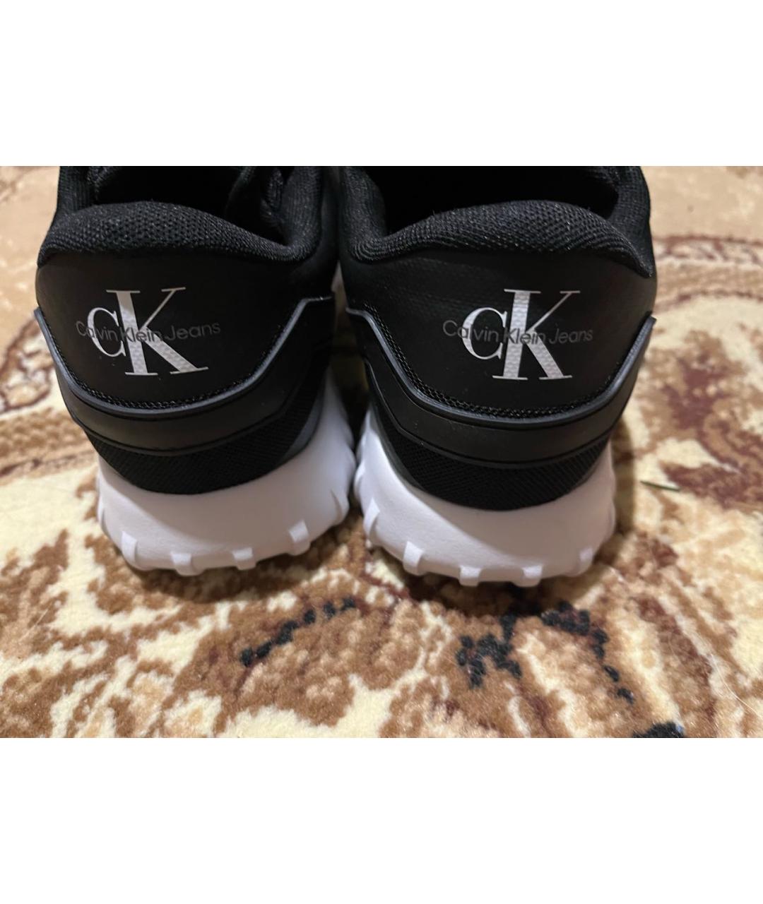 CALVIN KLEIN JEANS Черные низкие кроссовки / кеды, фото 7