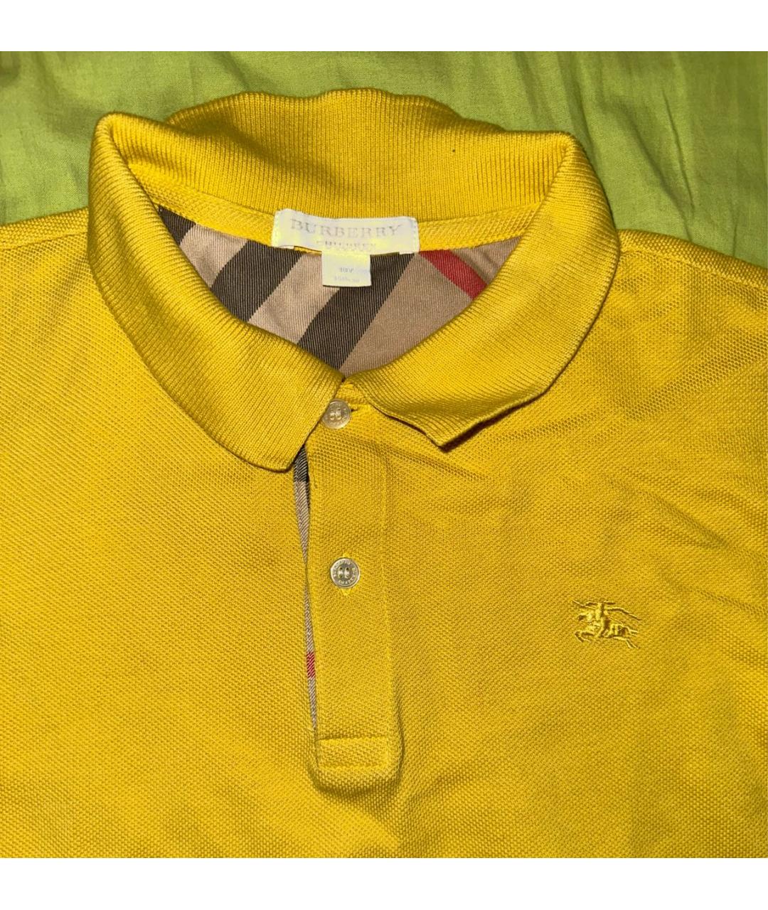 BURBERRY Желтая хлопковая детская футболка, фото 2