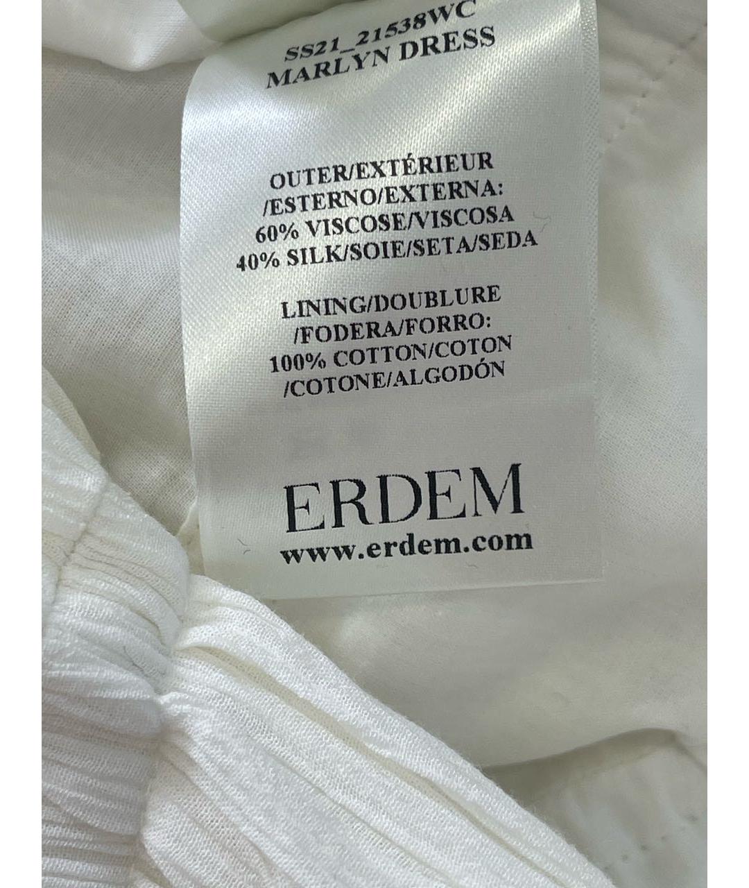 ERDEM Белое вискозное повседневное платье, фото 8