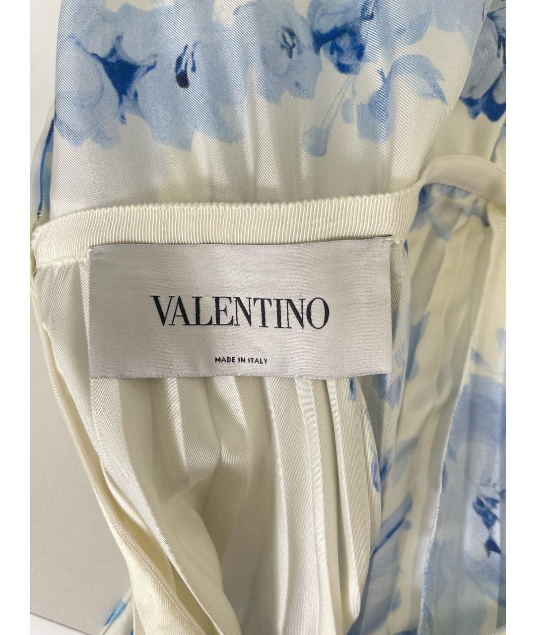 VALENTINO Белое шелковое повседневное платье, фото 7