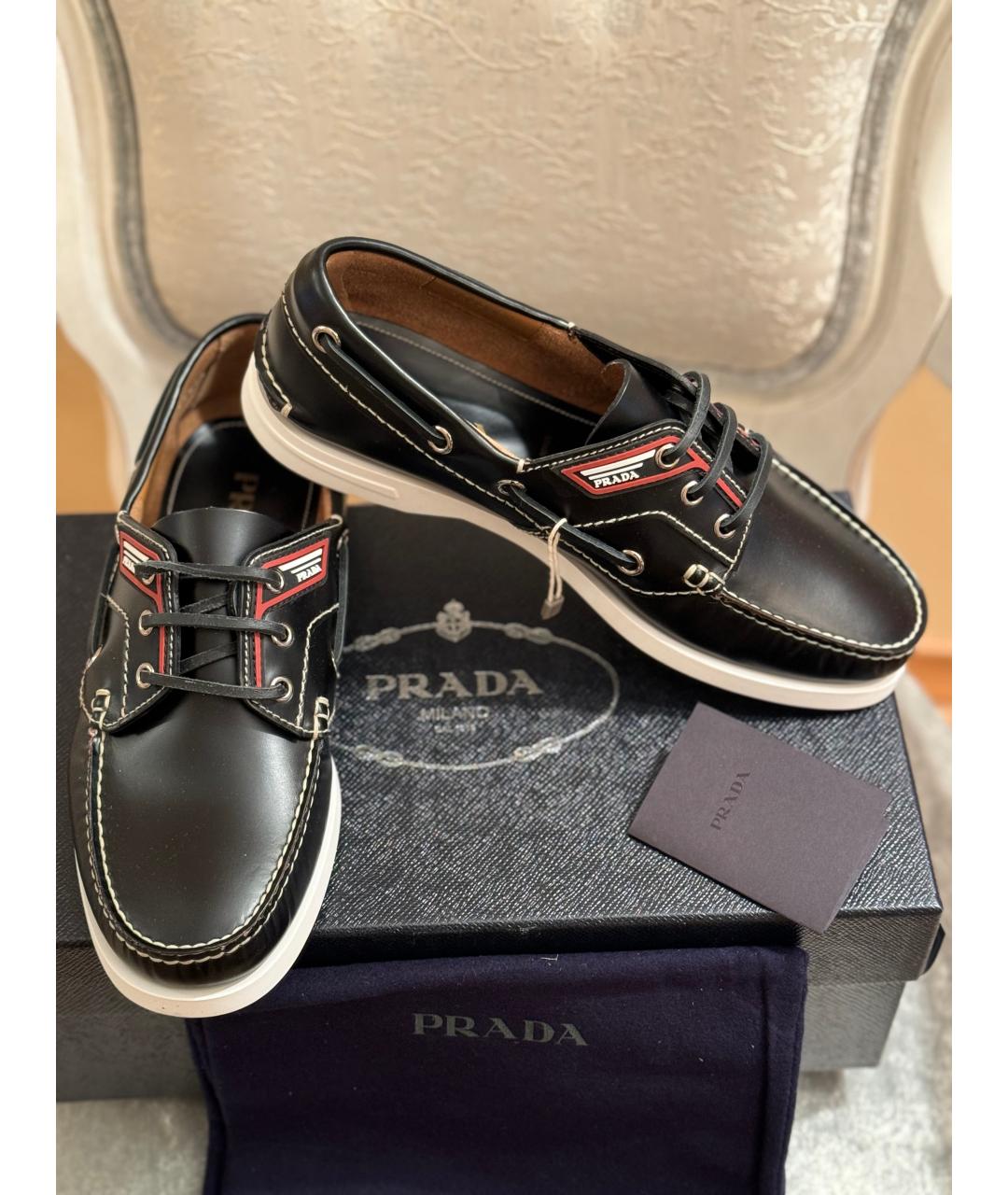 PRADA Черные кожаные лоферы, фото 6