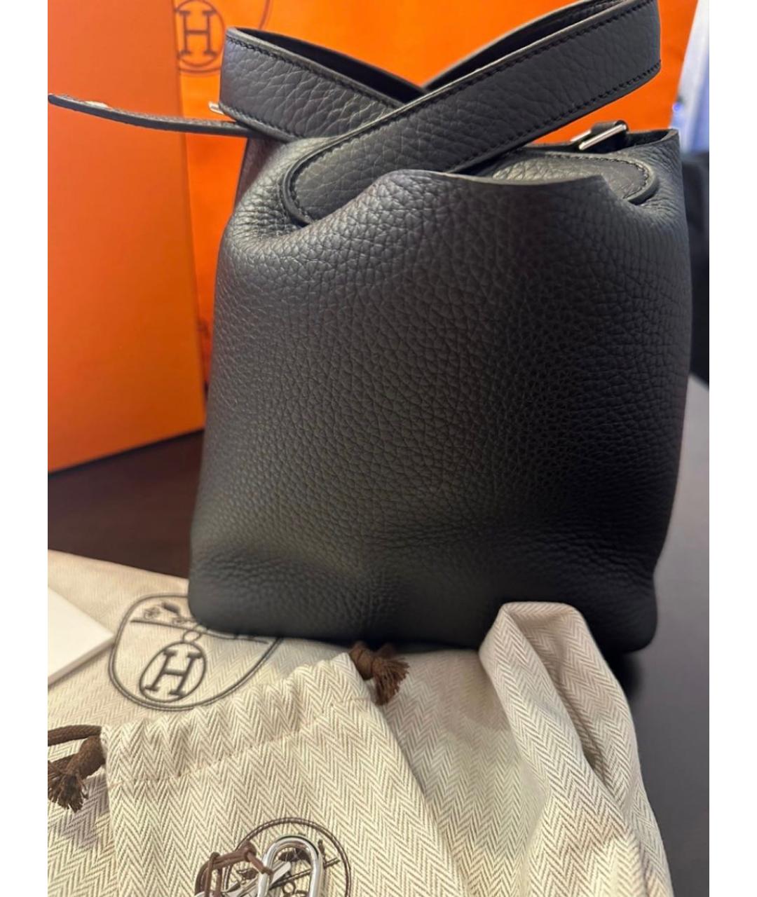 HERMES PRE-OWNED Черная кожаная сумка с короткими ручками, фото 4
