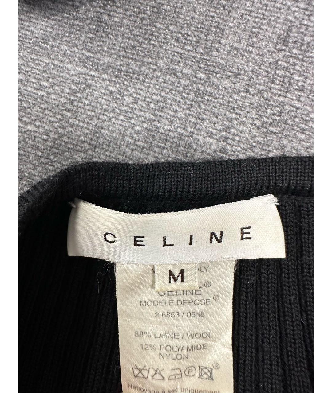 CELINE PRE-OWNED Черное шерстяное повседневное платье, фото 3