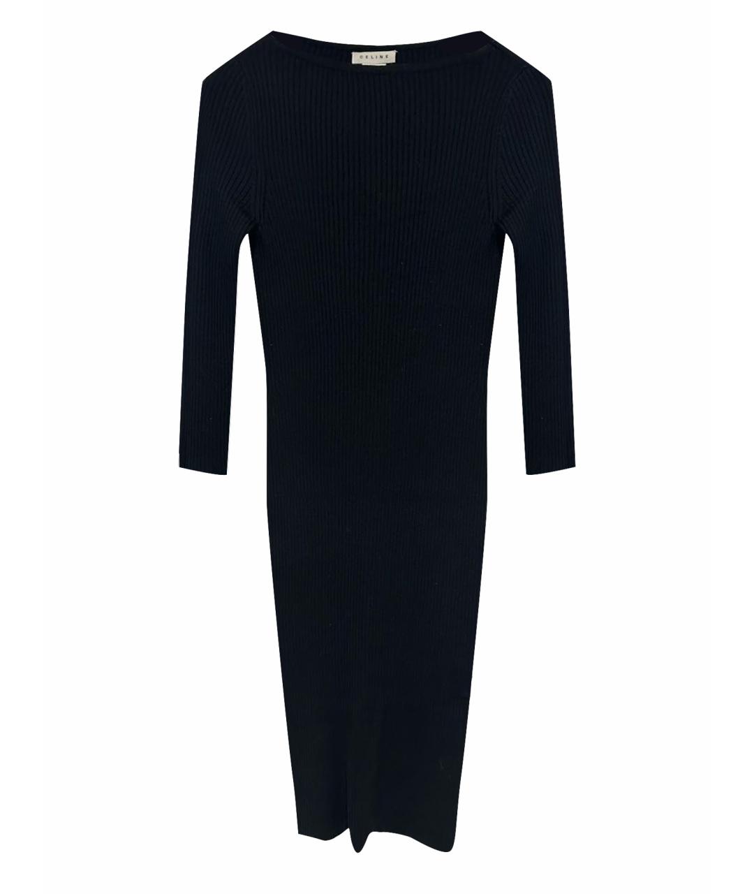 CELINE PRE-OWNED Черное шерстяное повседневное платье, фото 1