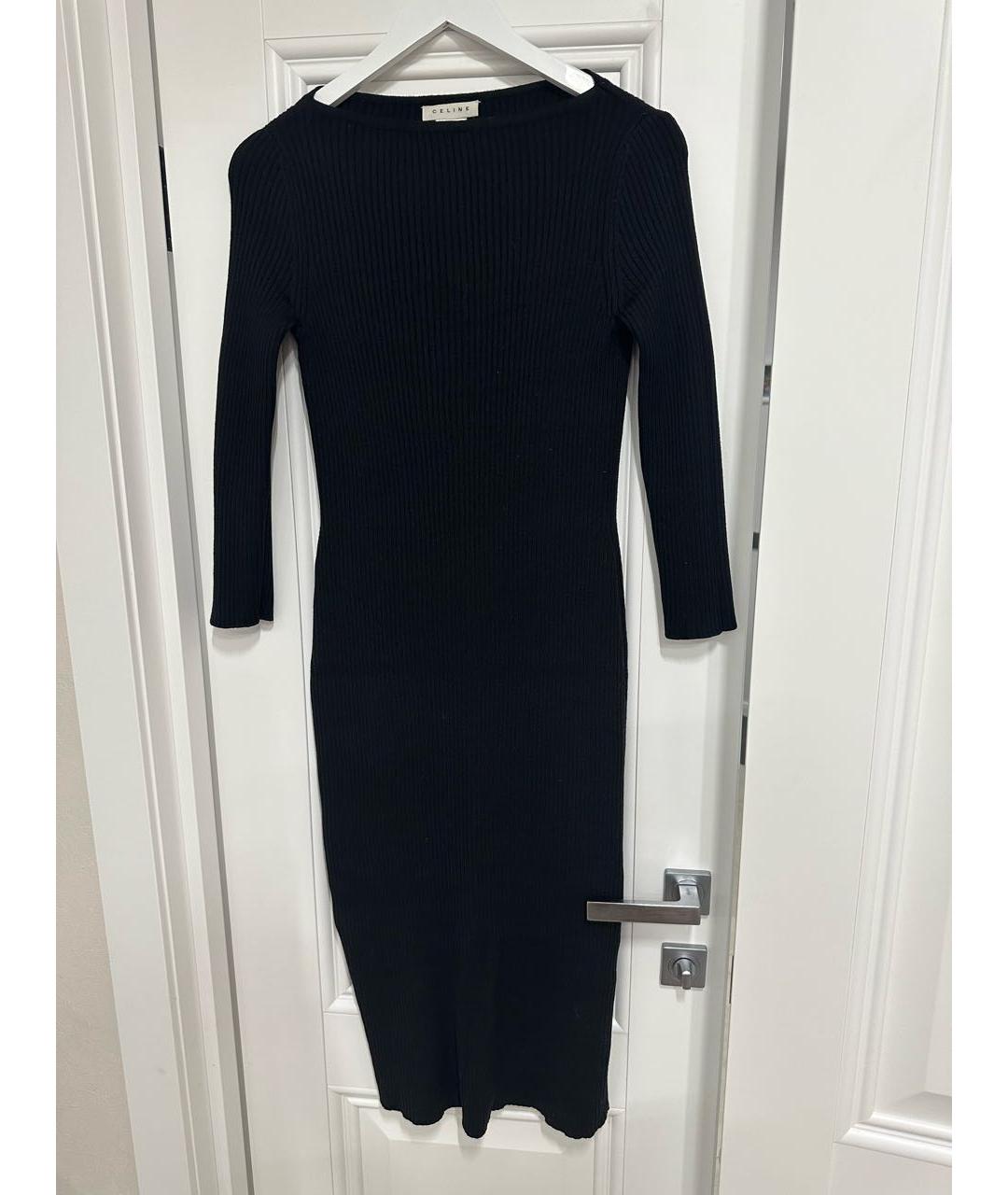 CELINE PRE-OWNED Черное шерстяное повседневное платье, фото 5