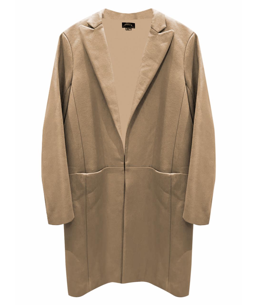 THEORY Бежевое шерстяное пальто, фото 1