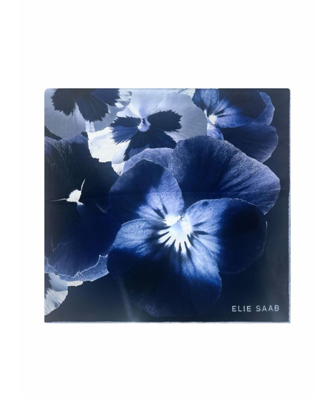 ELIE SAAB Темно-синий шелковый платок, фото 1