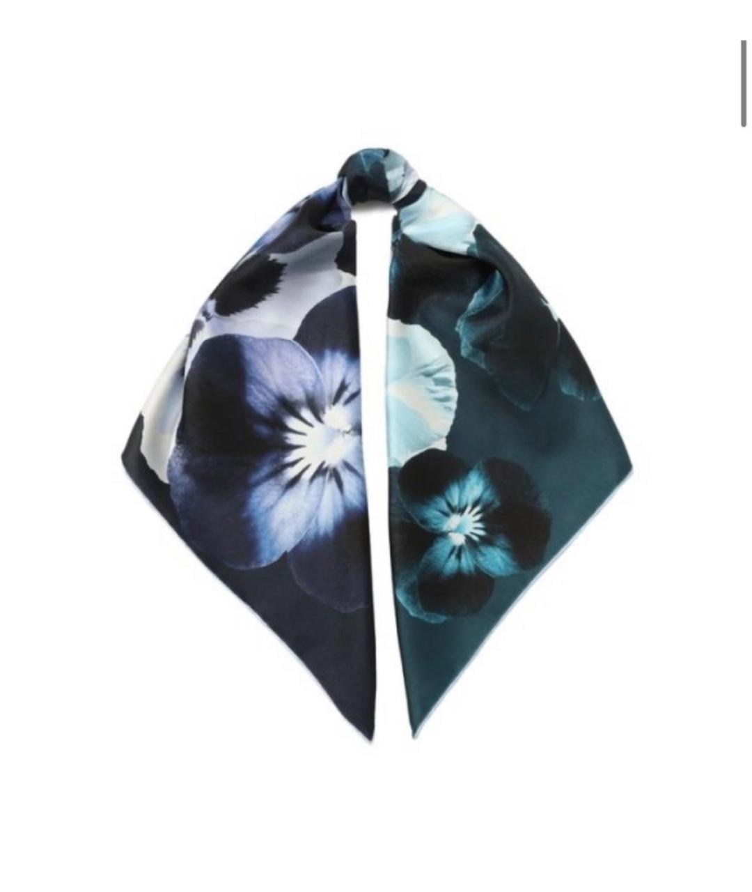 ELIE SAAB Темно-синий шелковый платок, фото 4