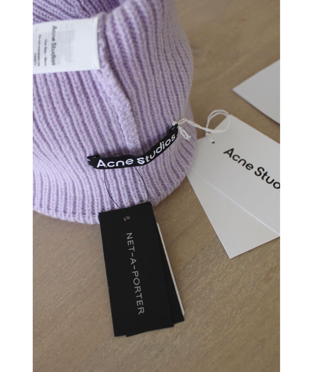 ACNE STUDIOS Фиолетовая шерстяная шапка, фото 2