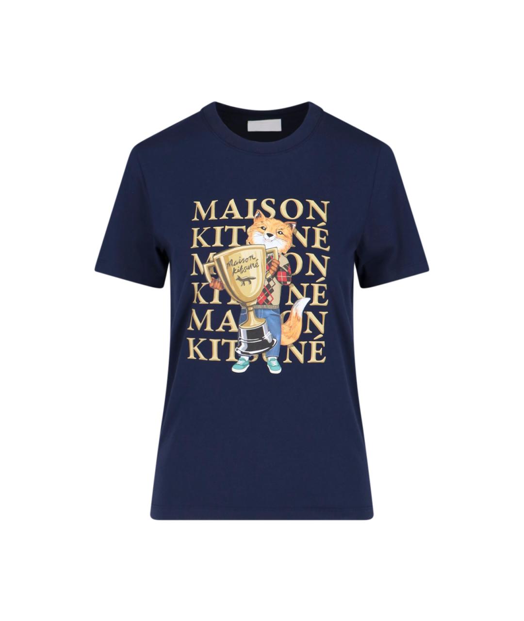 MAISON KITSUNE Синяя футболка, фото 1