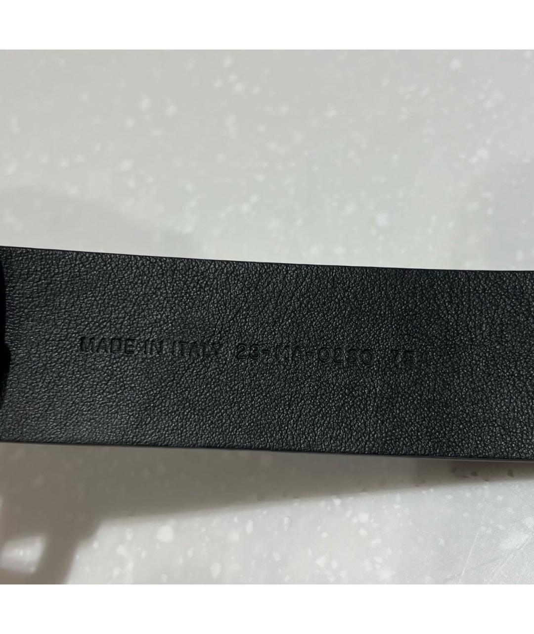 CHRISTIAN DIOR Черный кожаный ремень, фото 3