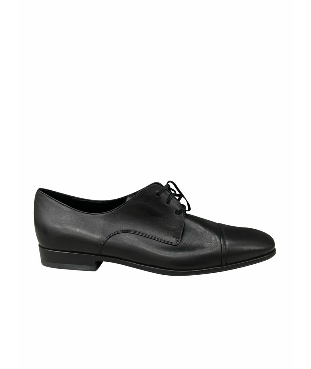 SALVATORE FERRAGAMO Черные кожаные туфли, фото 1