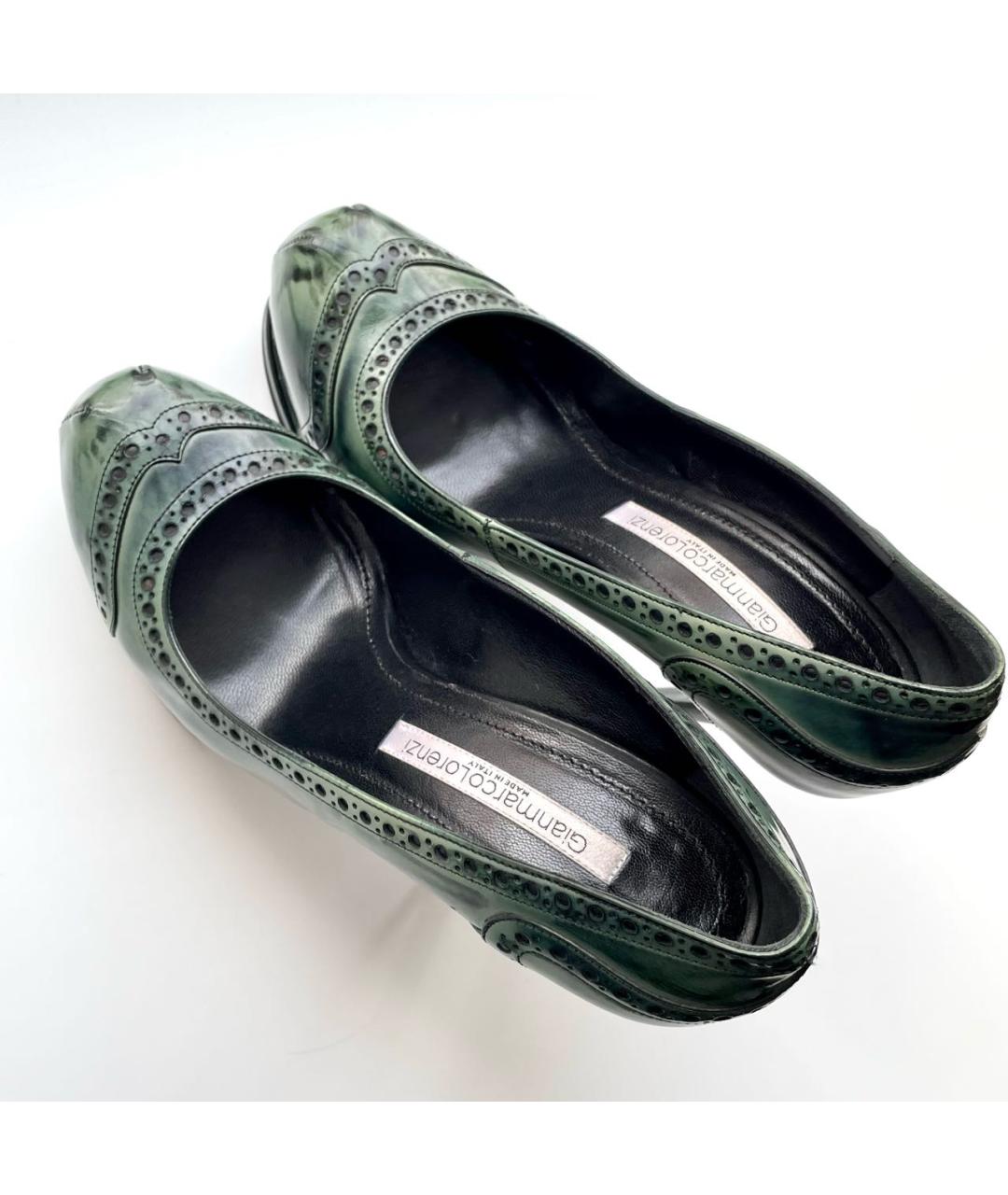 GIAN MARCO LORENZI Зеленые кожаные туфли, фото 6