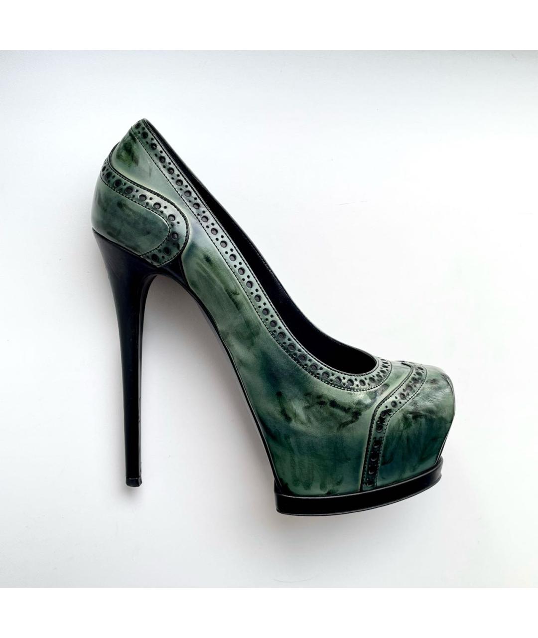 GIAN MARCO LORENZI Зеленые кожаные туфли, фото 9
