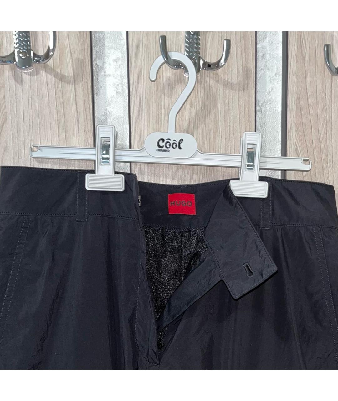 HUGO BOSS Черные полиамидовые брюки широкие, фото 3