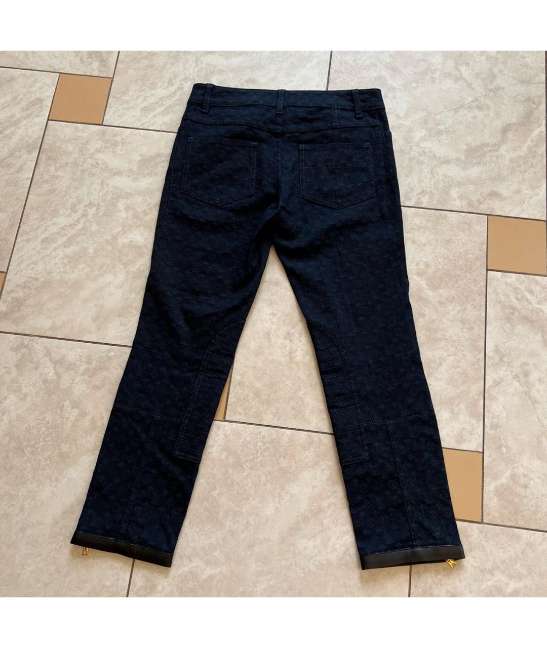 LOUIS VUITTON Темно-синие хлопко-эластановые джинсы слим, фото 2