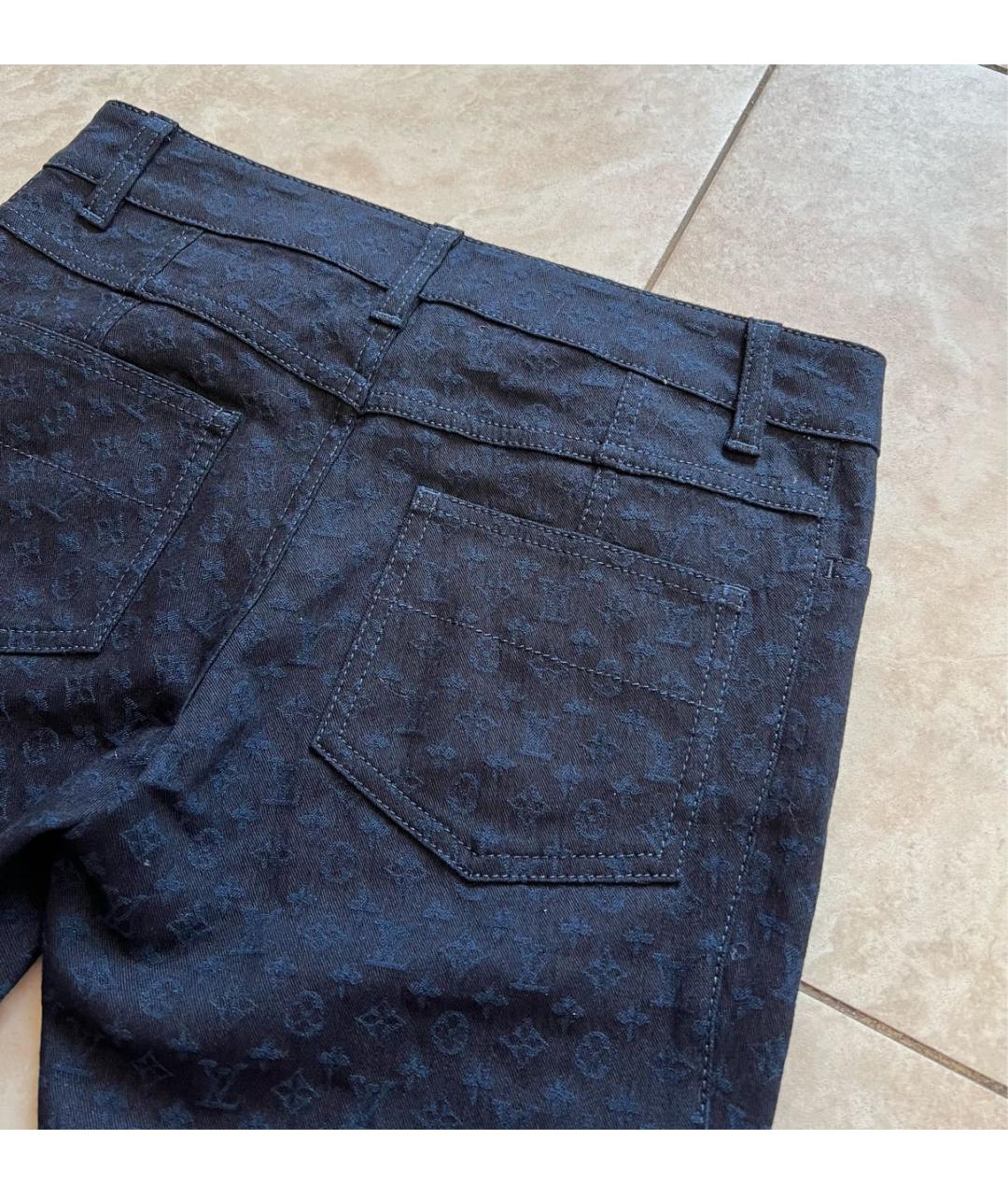 LOUIS VUITTON Темно-синие хлопко-эластановые джинсы слим, фото 5