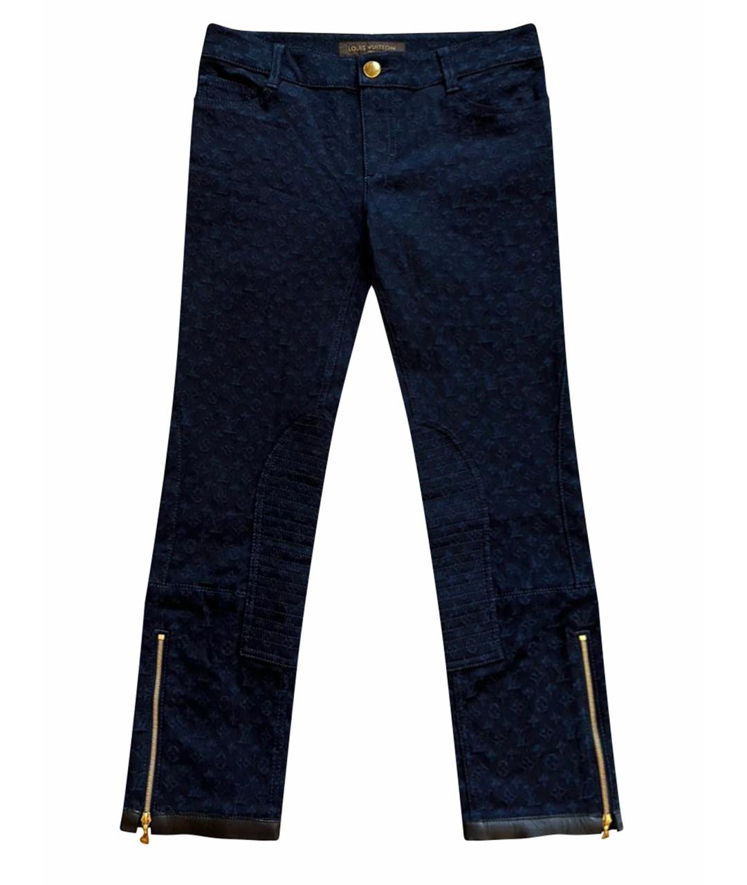LOUIS VUITTON Темно-синие хлопко-эластановые джинсы слим, фото 1